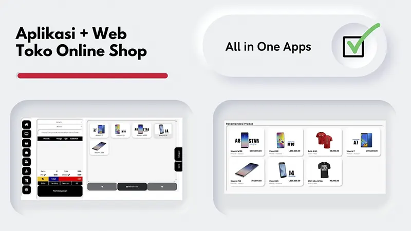 Aplikasi toko kasir penjualan grosir dan eceran berbasis full online mode dalam digunakan.
